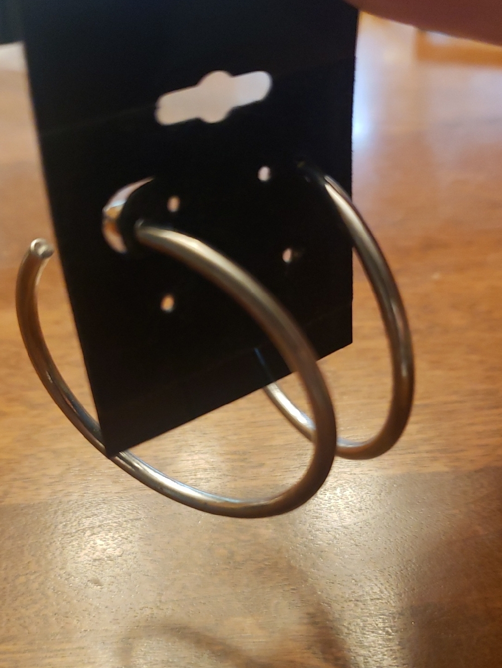 Silver-Tone Large Hoop Earrings - 1.75" Diameter
